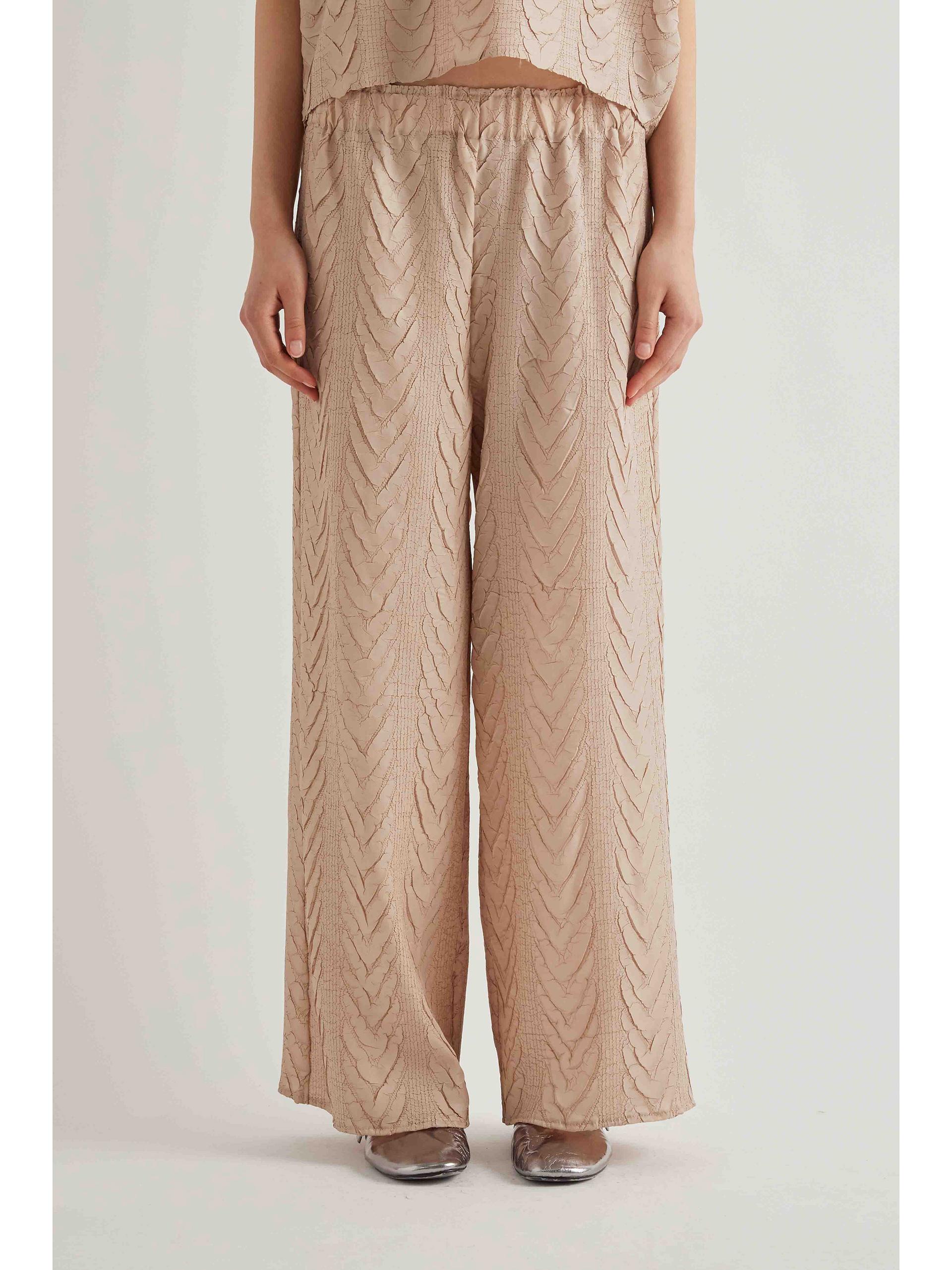 meimeij pantalone nude & neutrals pantaloni - women