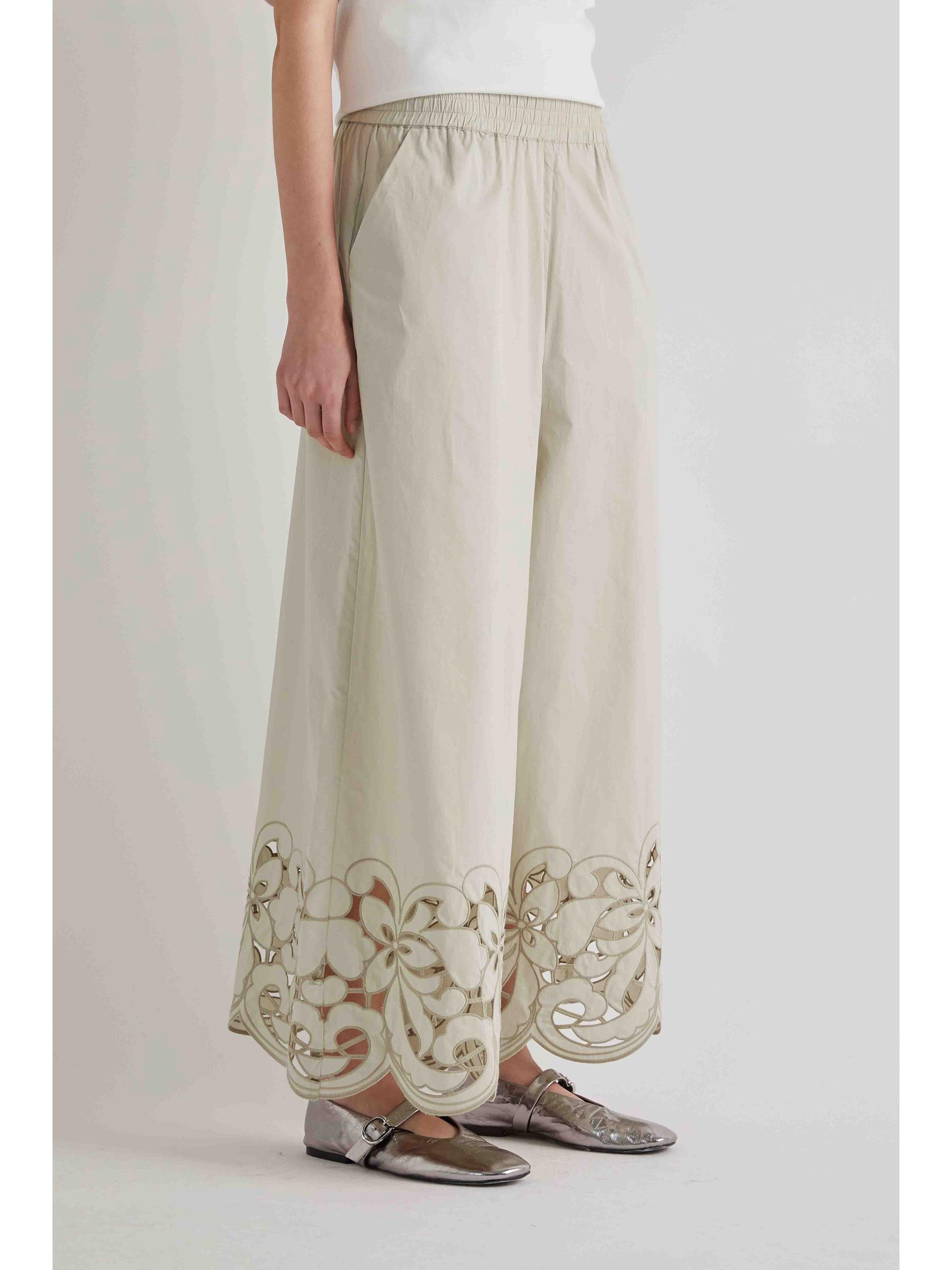 meimeij pantalone white pantaloni - women