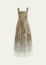 meira tiered leopard-print midi dress