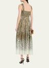 meira tiered leopard-print midi dress