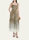 meira tiered leopard-print midi dress