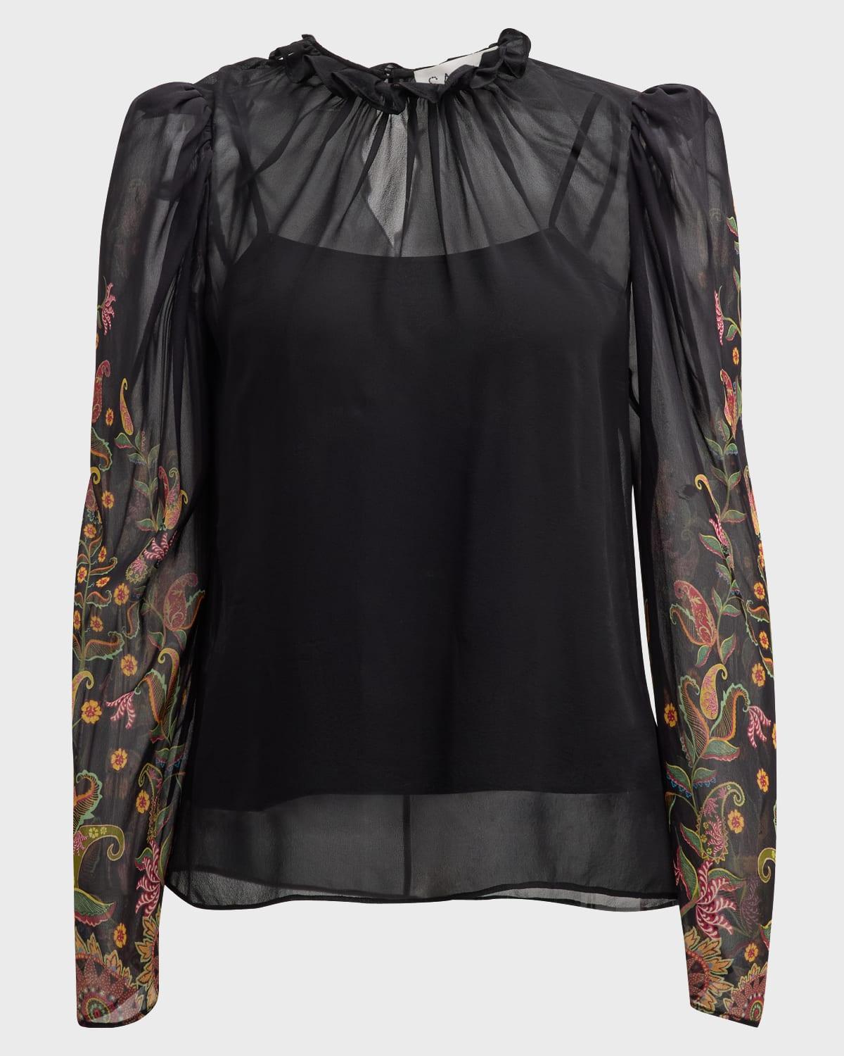 mel-b floral silk georgette blouse