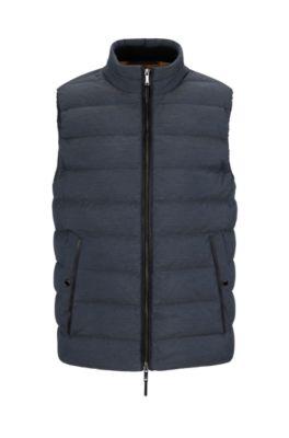 melange gilet with tailored details- dark blue men's casual jackets