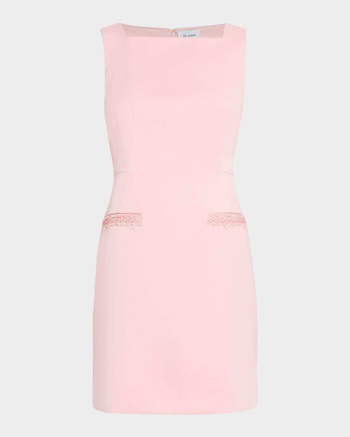 melange twill mini dress with pockets