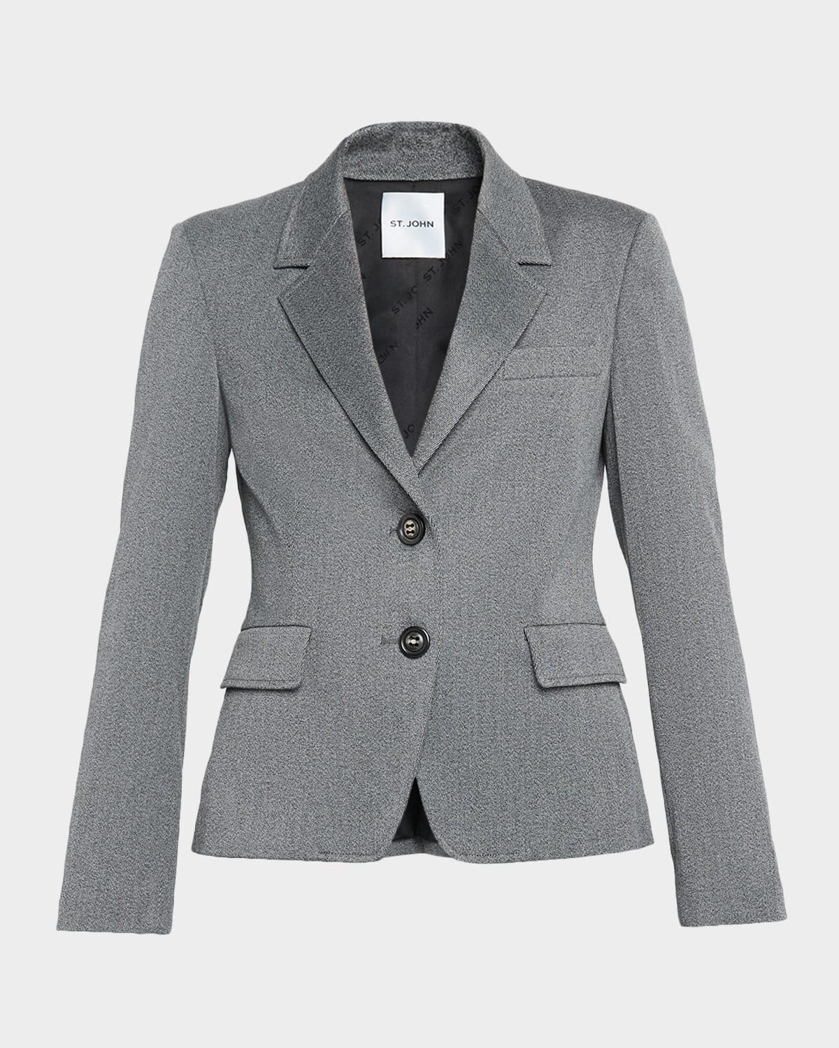 melange twill suit jacket