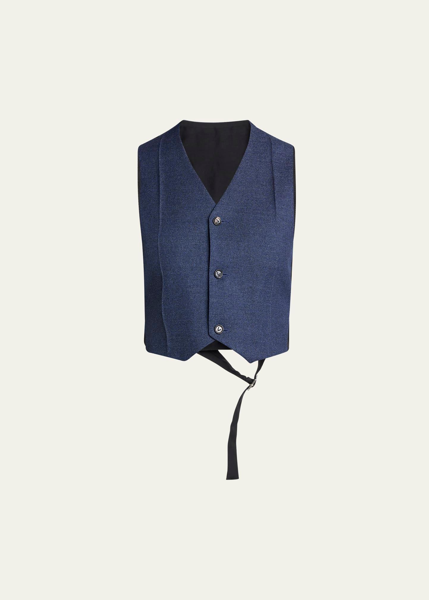 melange wool drill vest