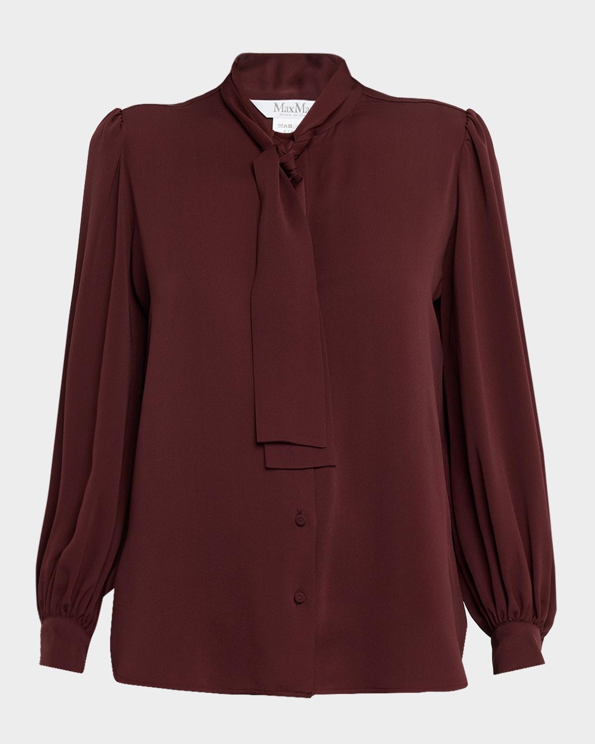 melania neck-tie silk blouse