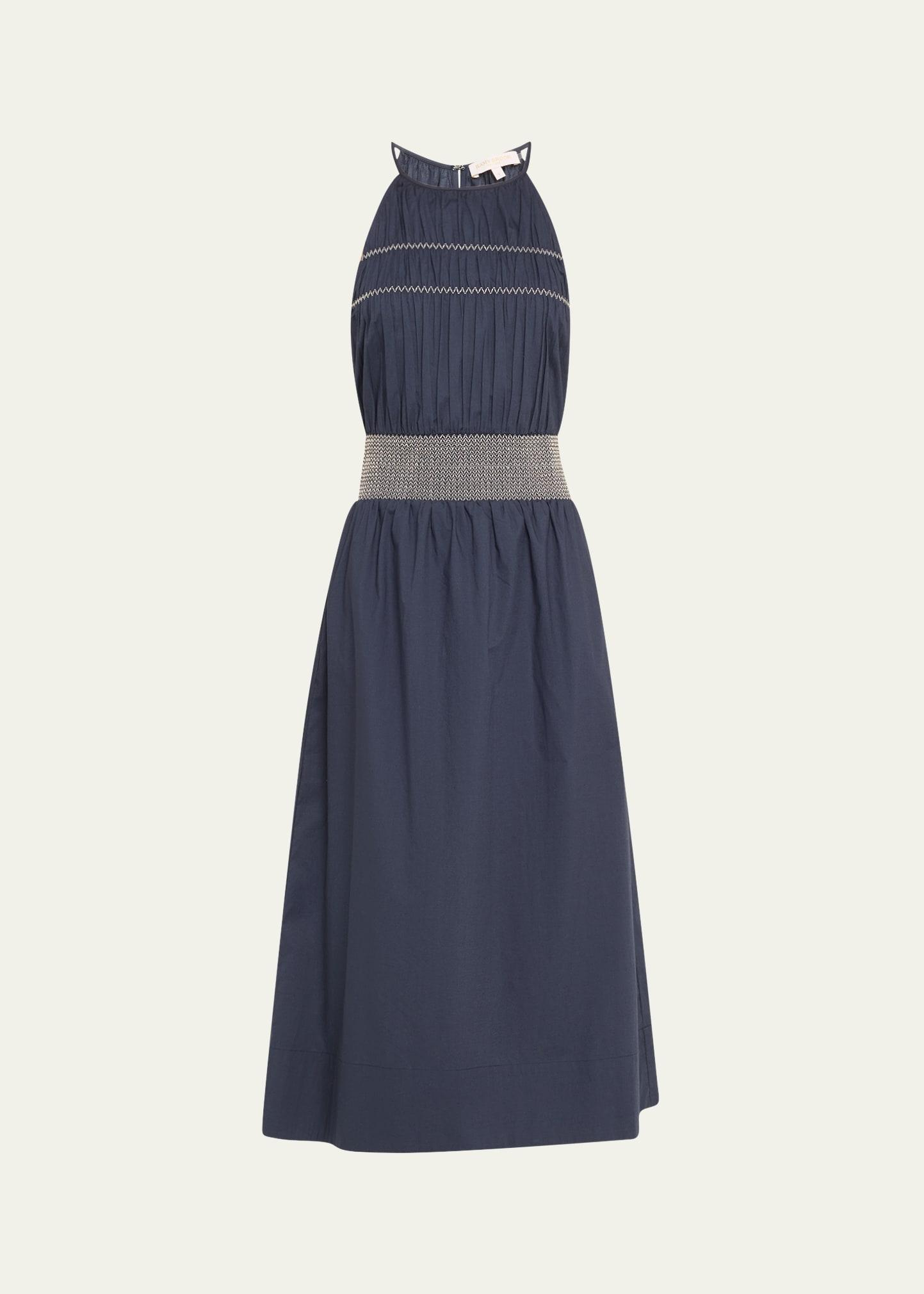 melanie high-neck midi dress
