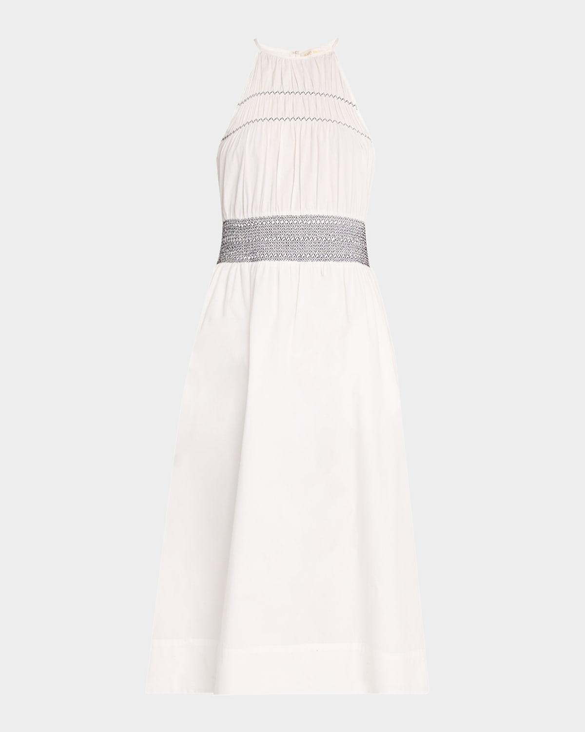 melanie high-neck midi dress