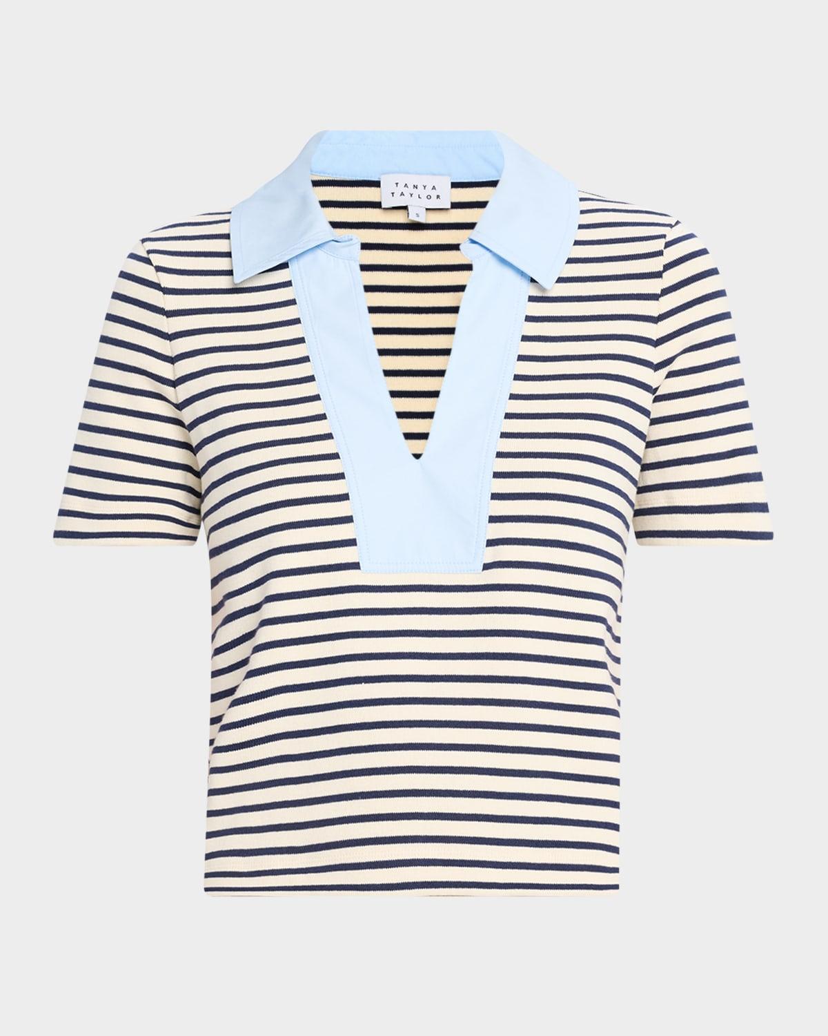 melanie stripe v-neck top