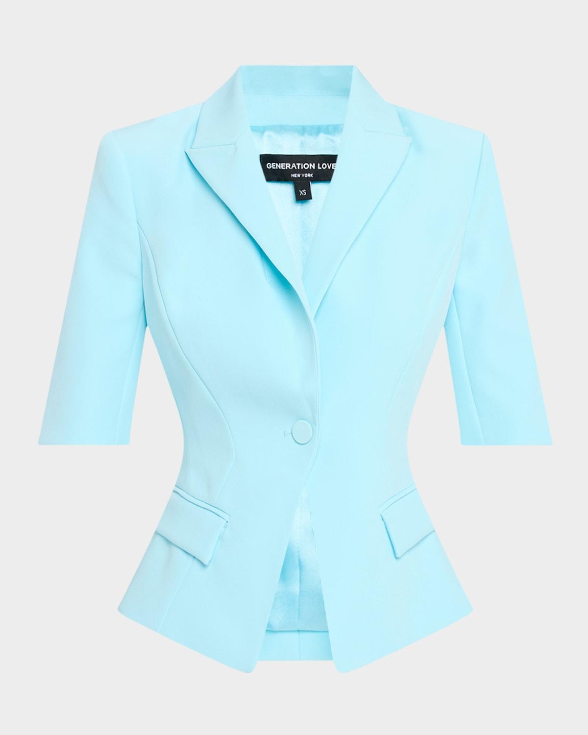 melbourne short-sleeve crepe blazer