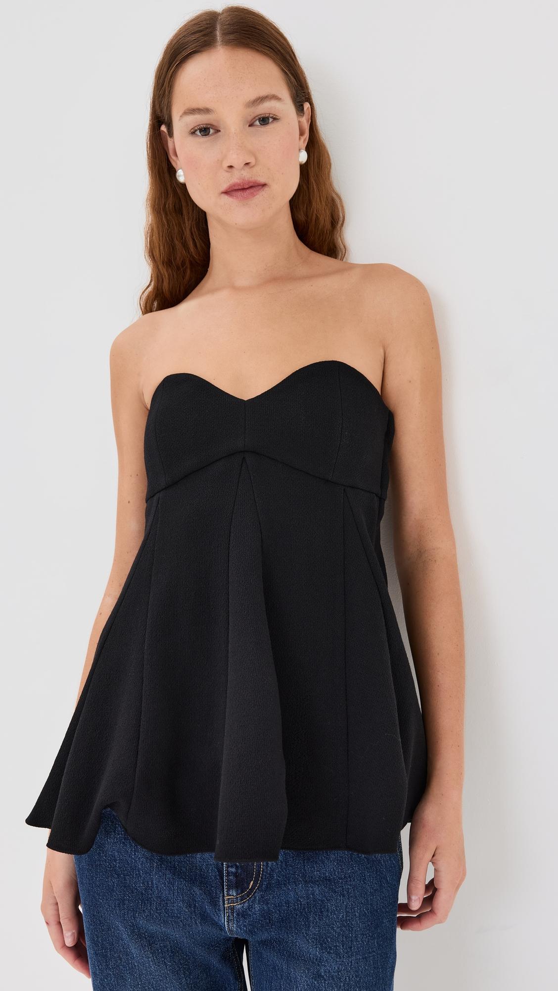 melee crepe strapless top