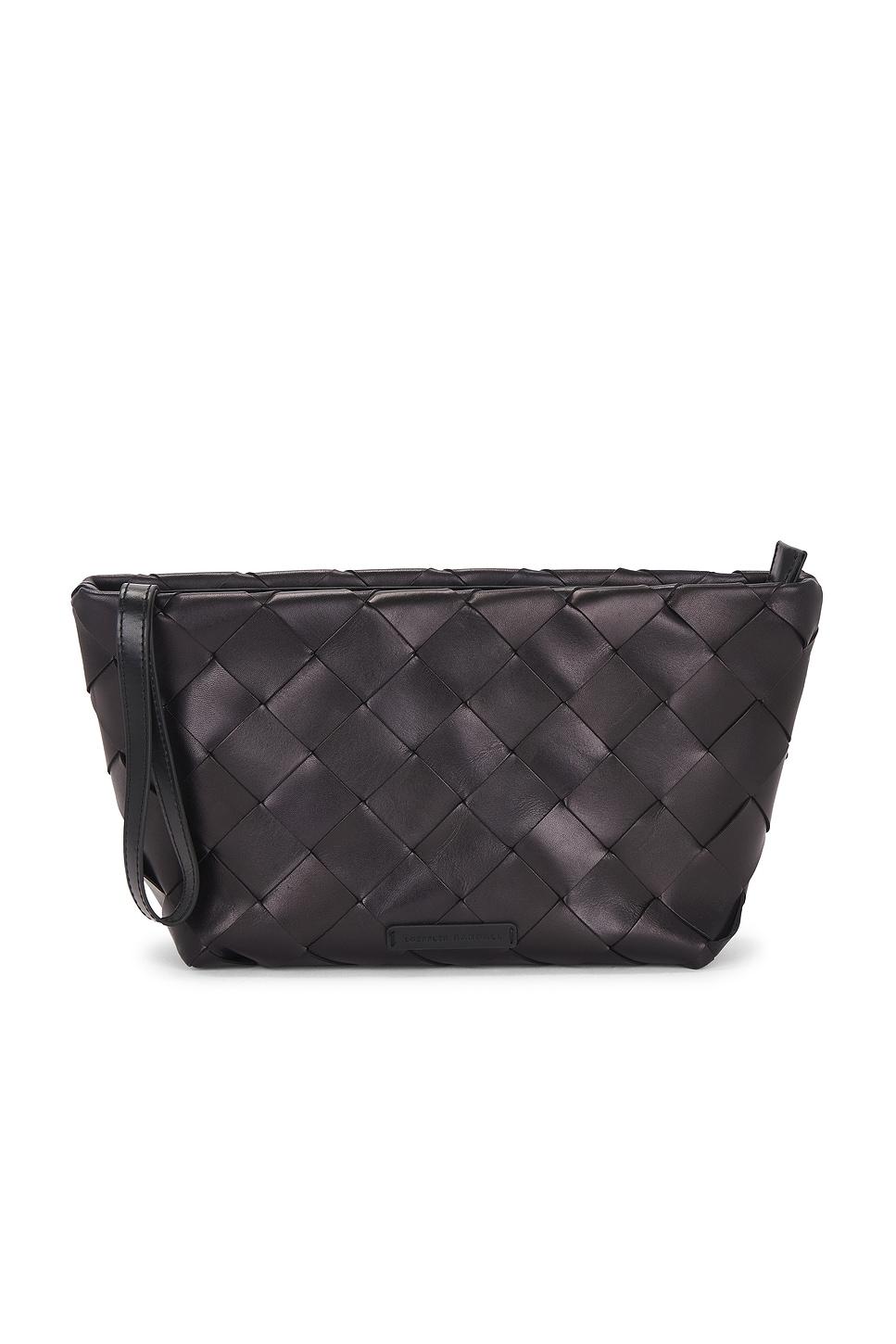 melina square woven clutch