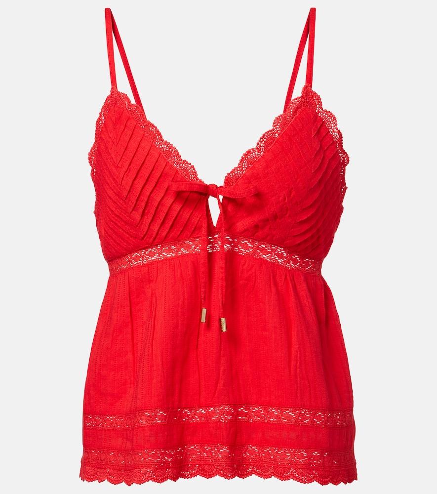 melissa odabash beatrice cotton and linen top