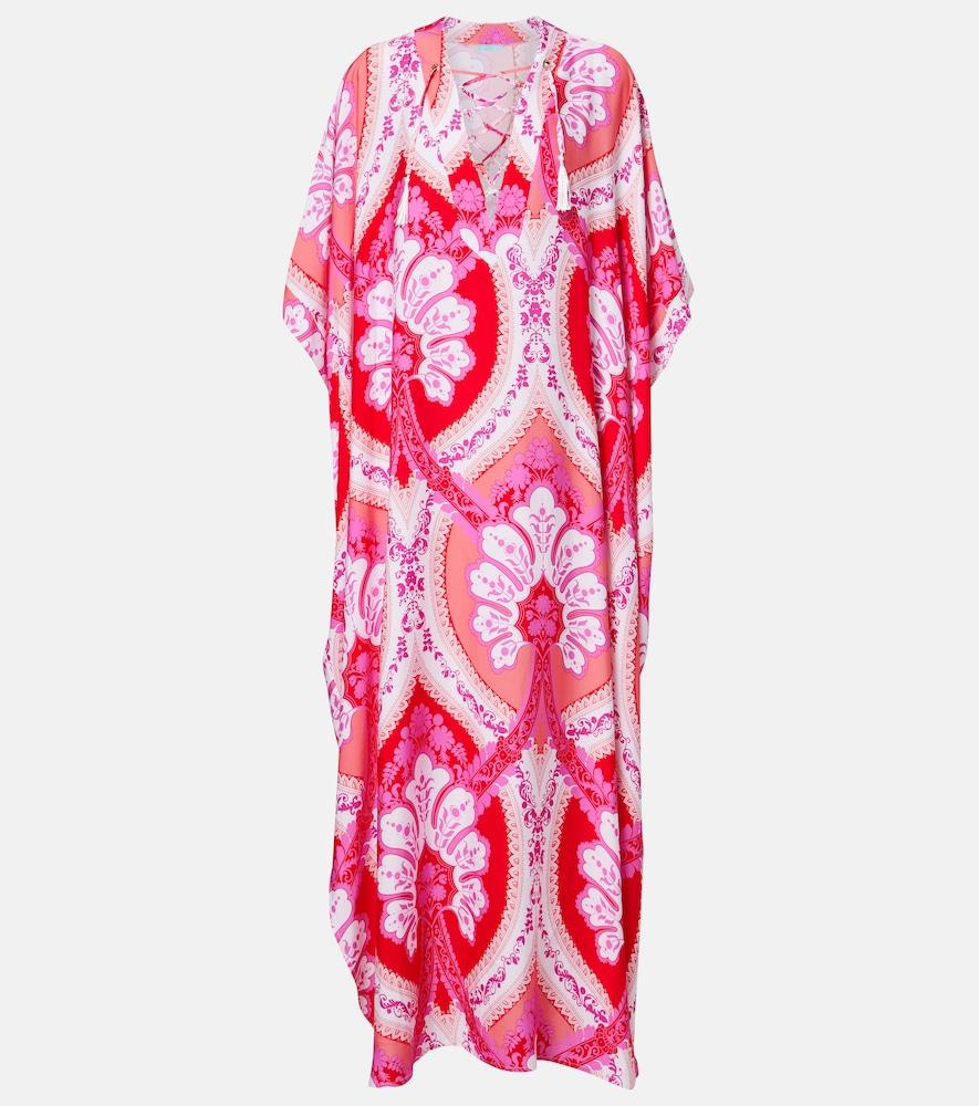 melissa odabash carlotta printed satin kaftan
