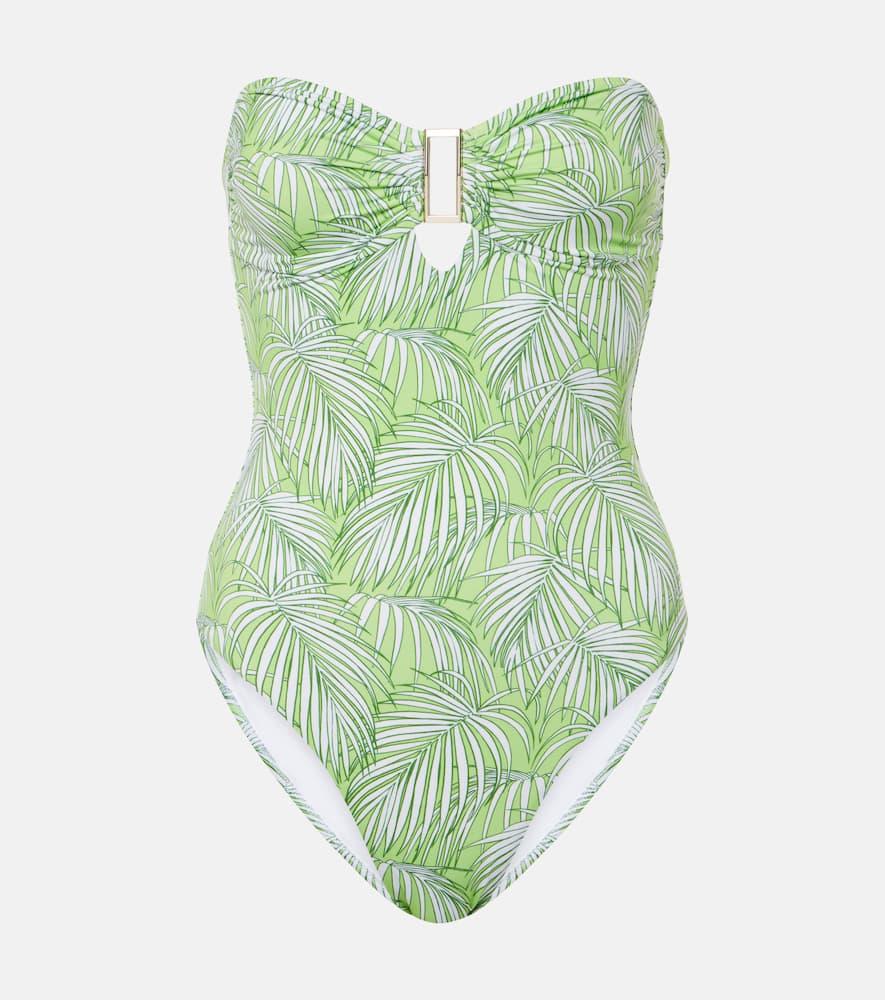melissa odabash como printed strapless swimsuit