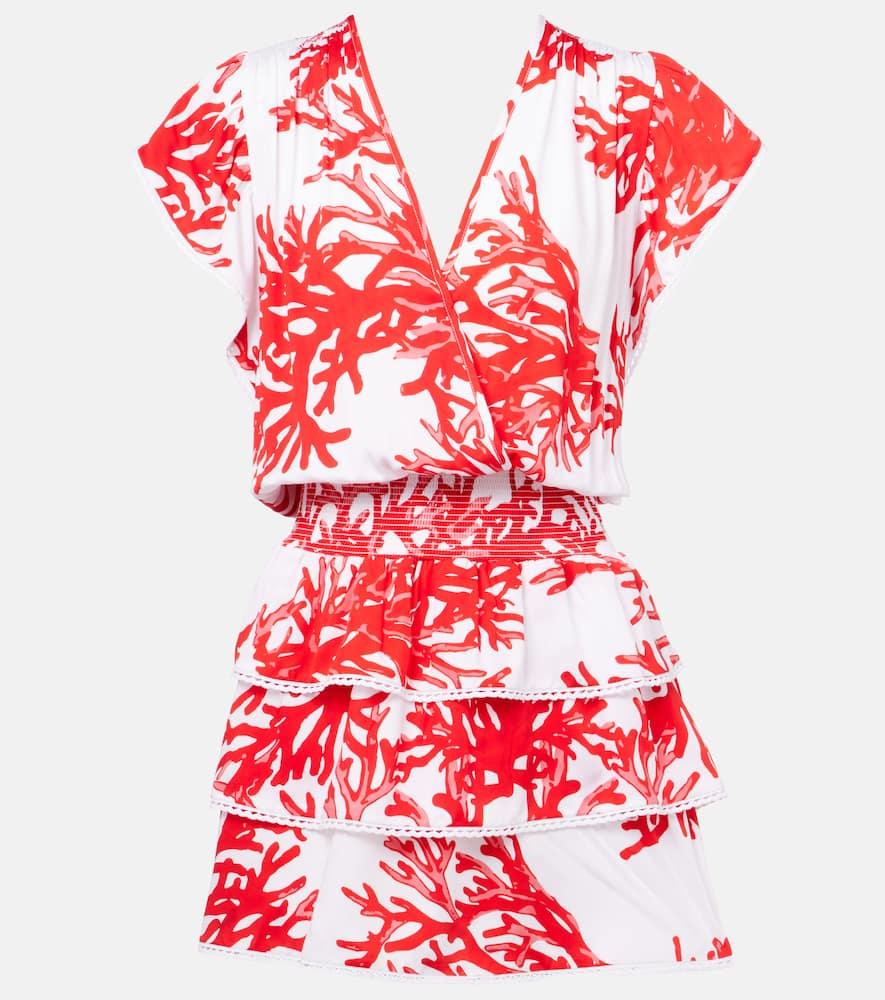 melissa odabash jess printed tiered minidress