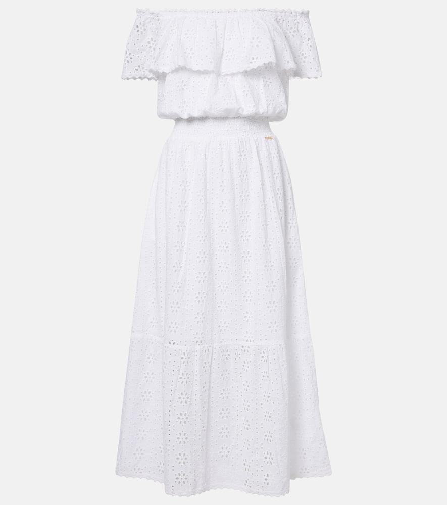 melissa odabash larna broderie anglaise cotton midi dress