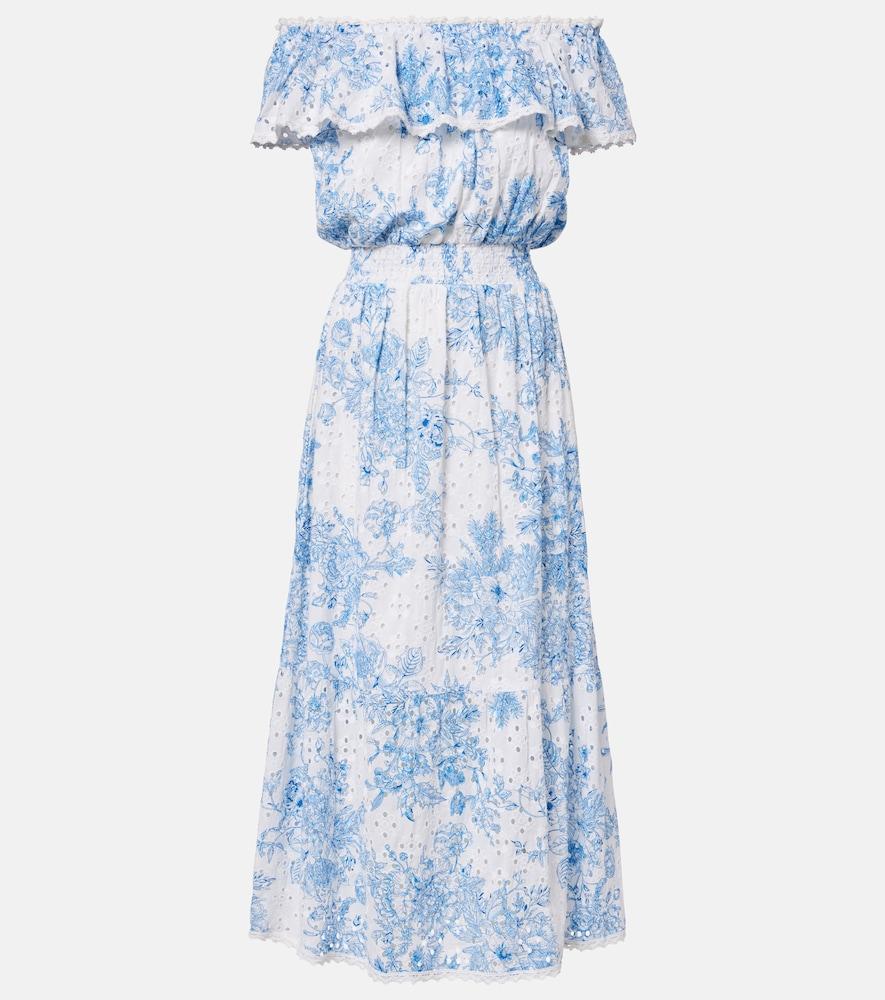 melissa odabash larna printed cotton midi dress