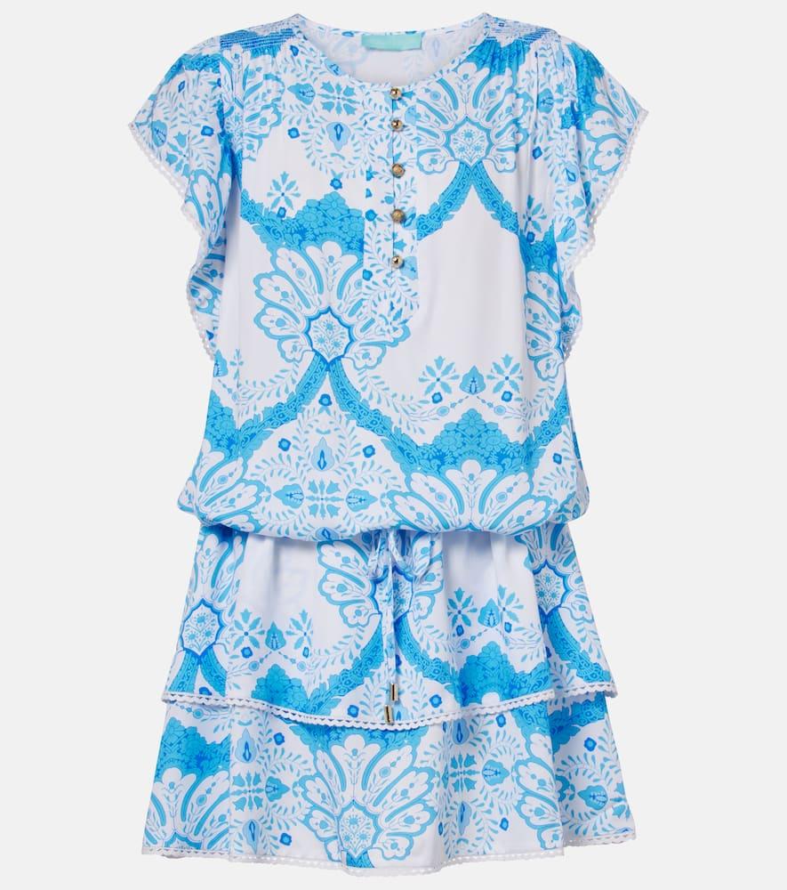 melissa odabash lenni printed tiered minidress
