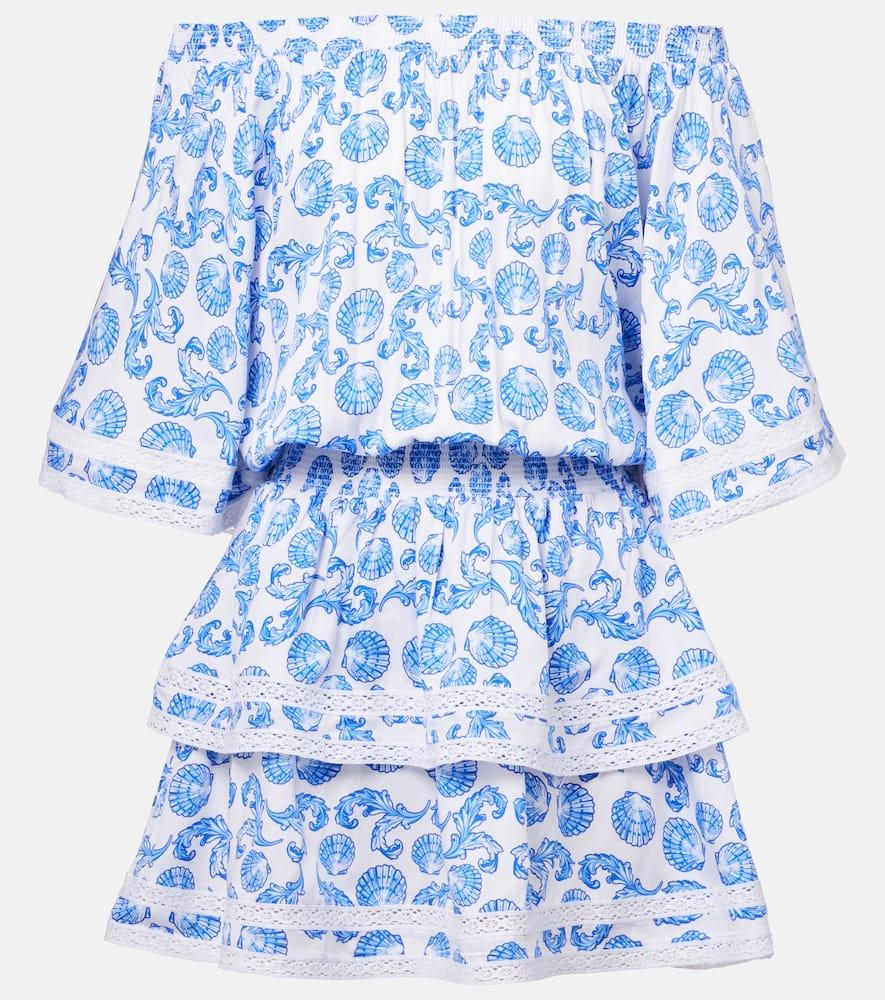 melissa odabash micha printed tiered minidress