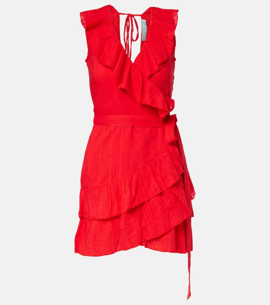 melissa odabash molly ruffled cotton wrap dress