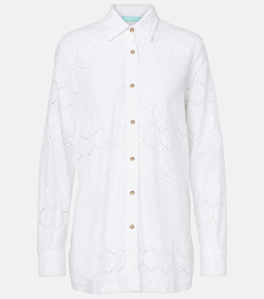 melissa odabash orla broderie anglaise cotton shirt