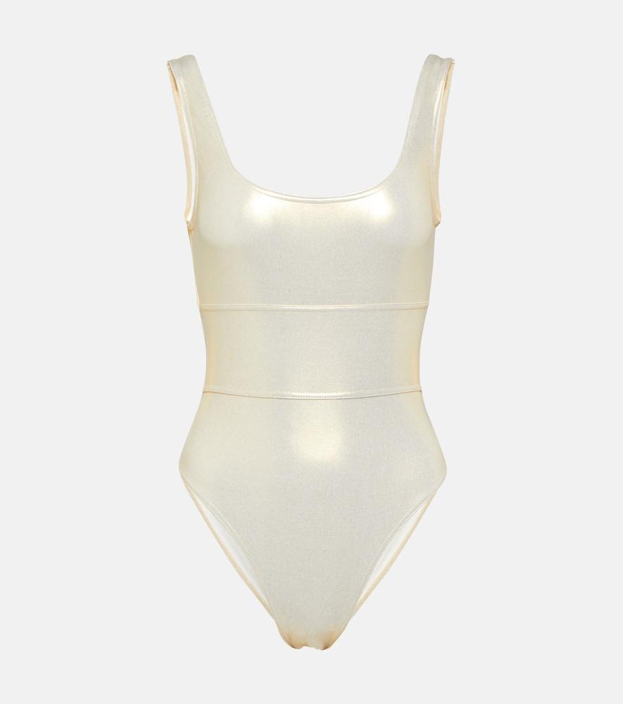 melissa odabash perugia metallic swimsuit