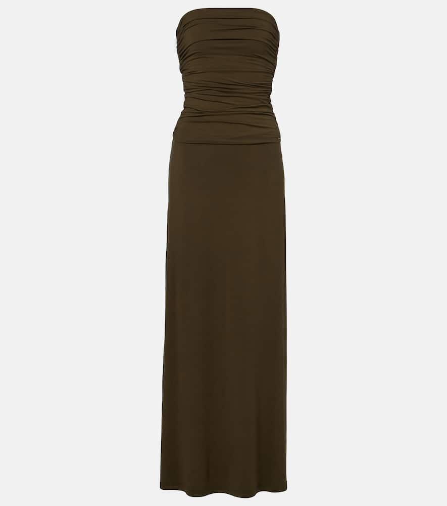 melissa odabash rae ruched maxi dress