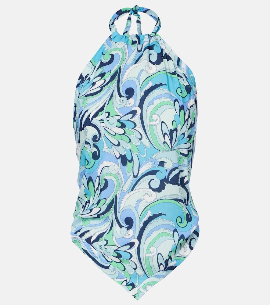 melissa odabash raya printed halterneck top