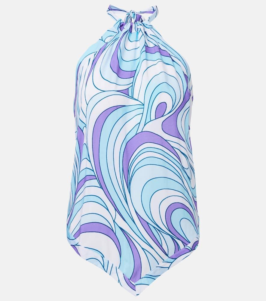 melissa odabash raya printed halterneck top