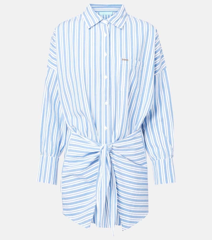 melissa odabash sara striped cotton shirt dress