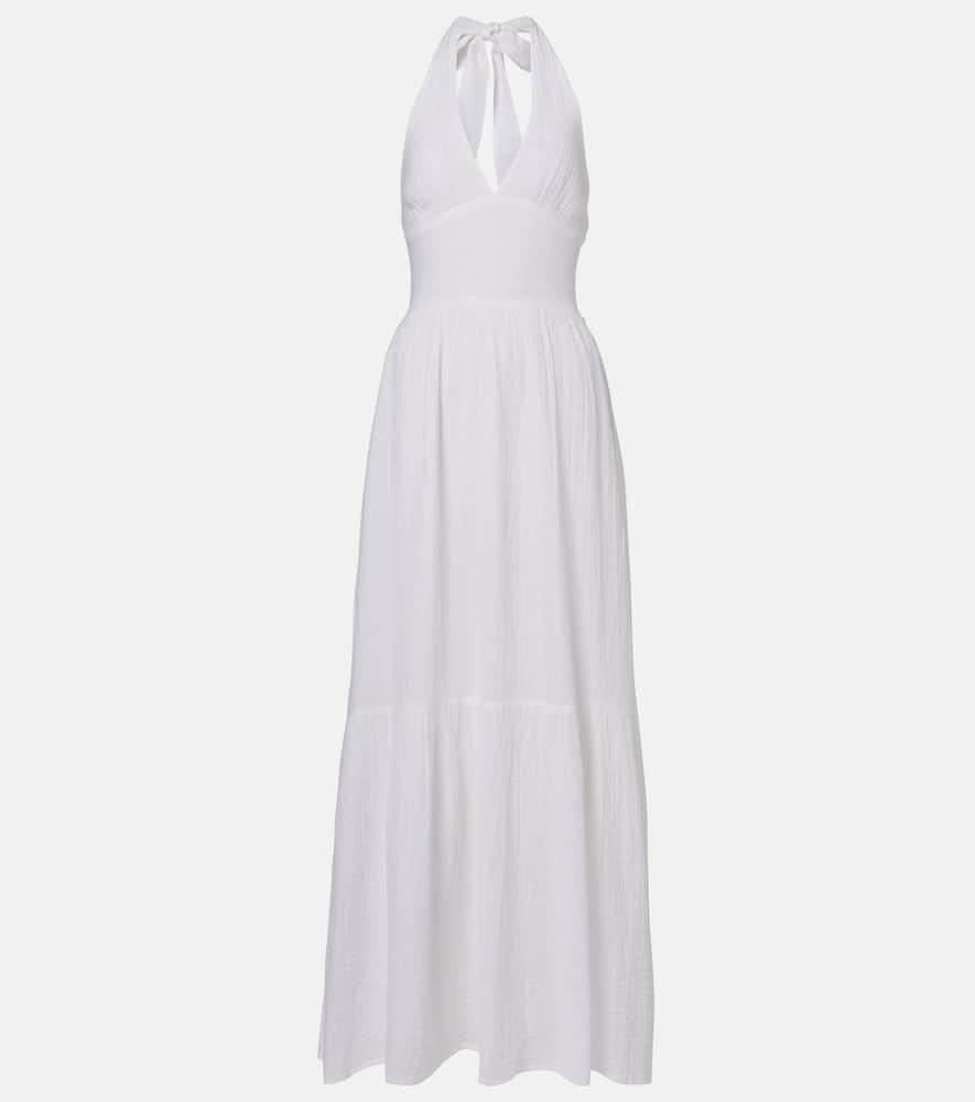 melissa odabash shay halterneck cotton maxi dress