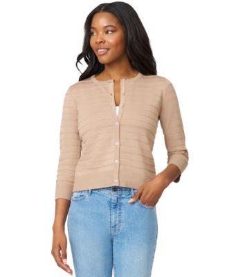 melissa paige womens ottoman rib 3 4 sleeve crewneck cardigan