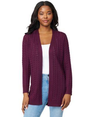 melissa paige womens pointelle open front cardigan