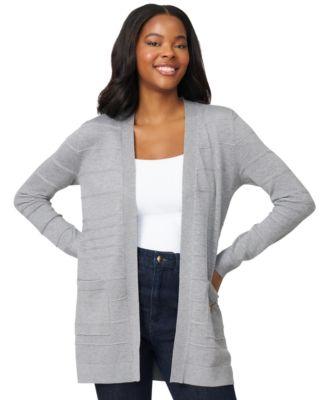 melissa paige womens ribbed open front long cardigan pxs 3x