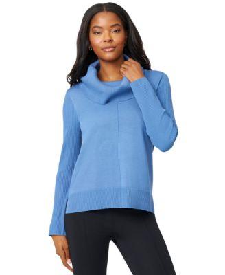 melissa paige womens ribbed stitch cowl neck sweater