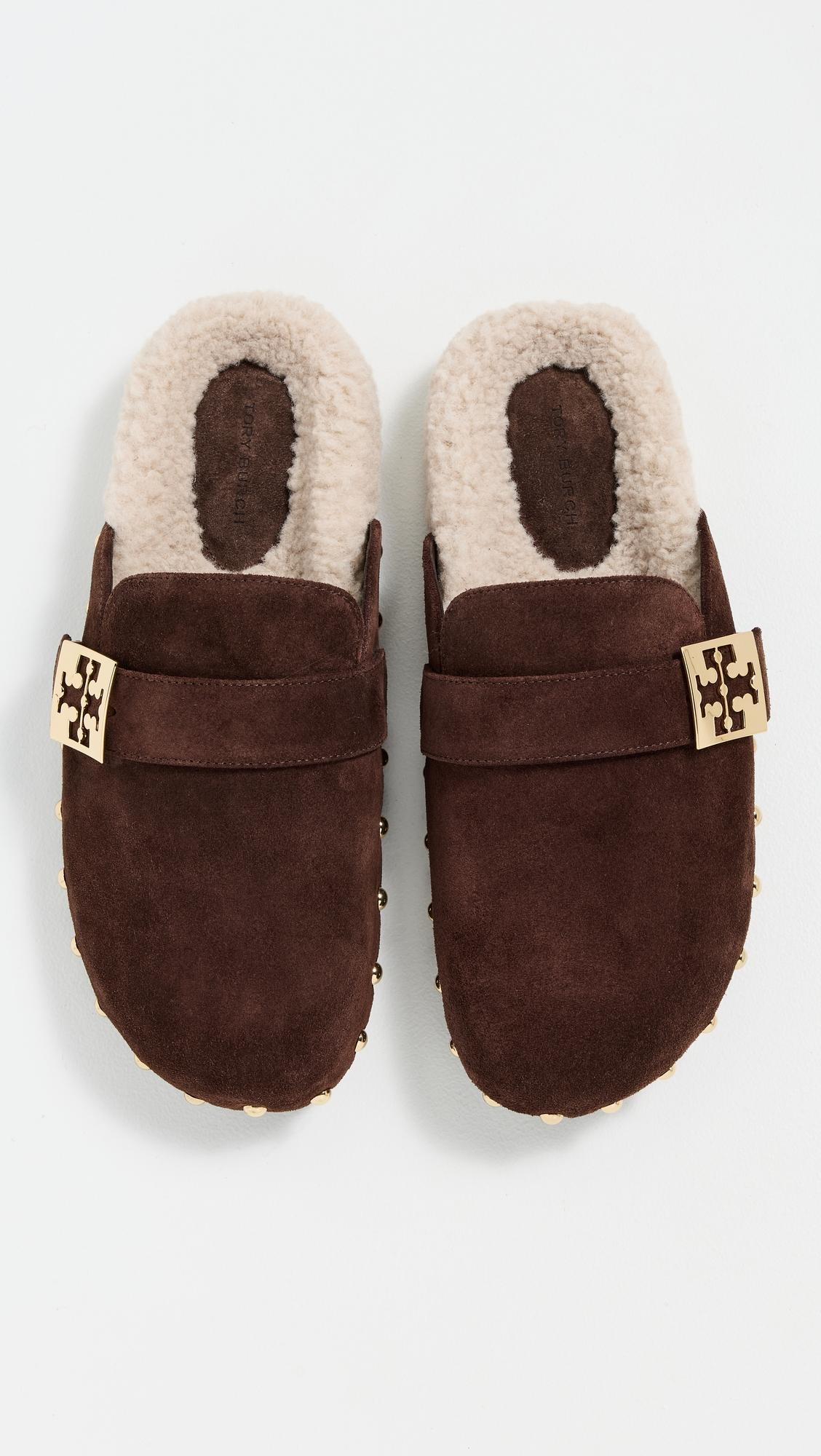 mellow stud shearling mules