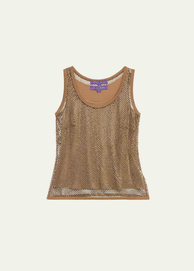 melony embellished mesh tank top