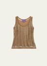 melony embellished mesh tank top