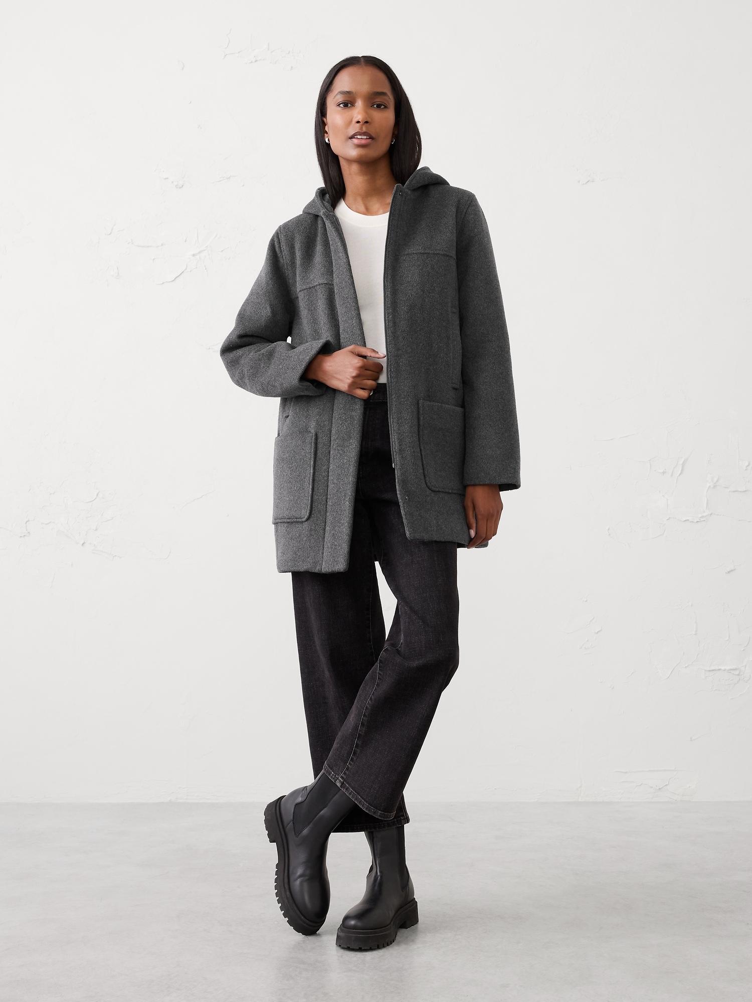 melton hooded jacket