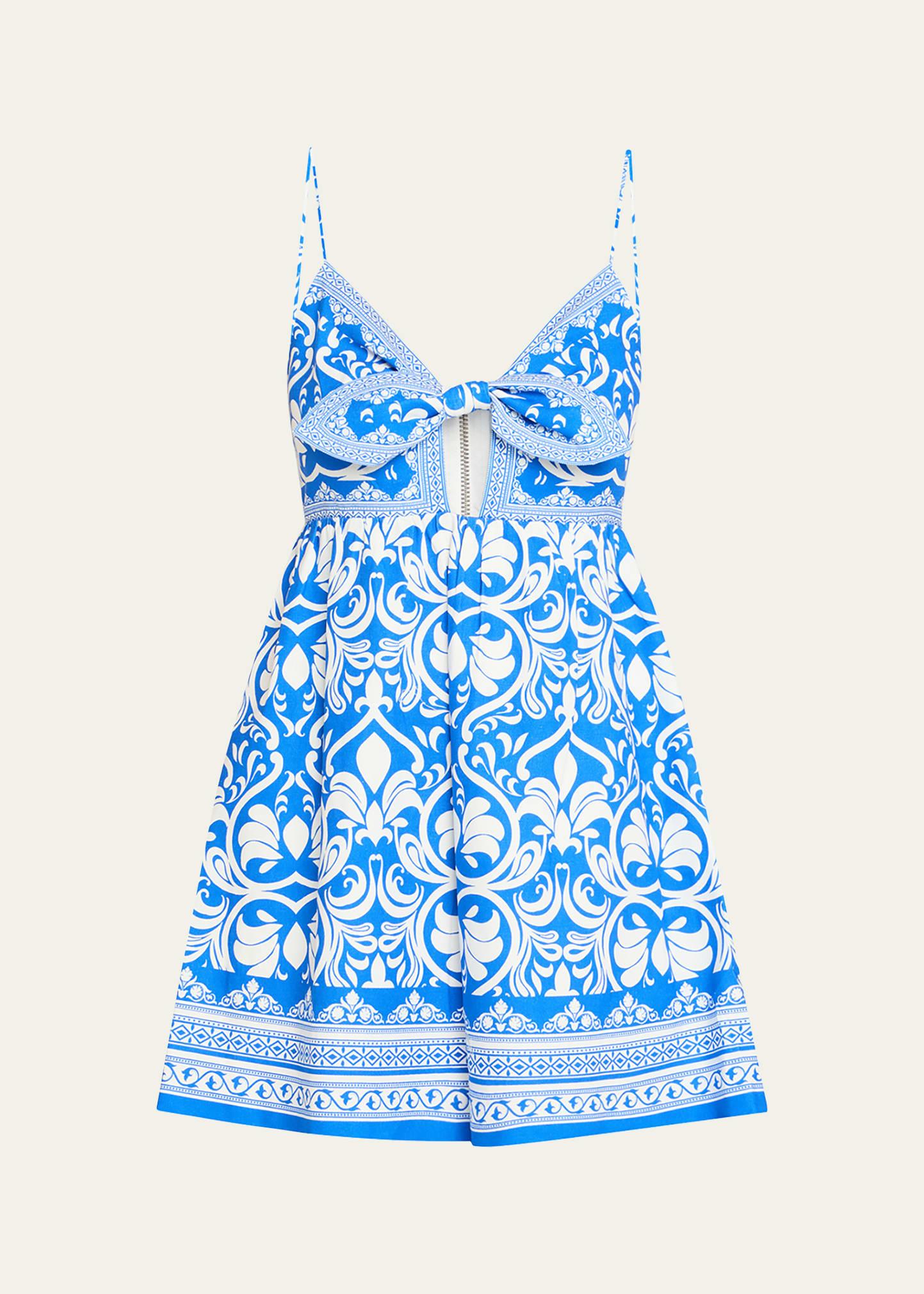 melvina tie-front gathered babydoll dress