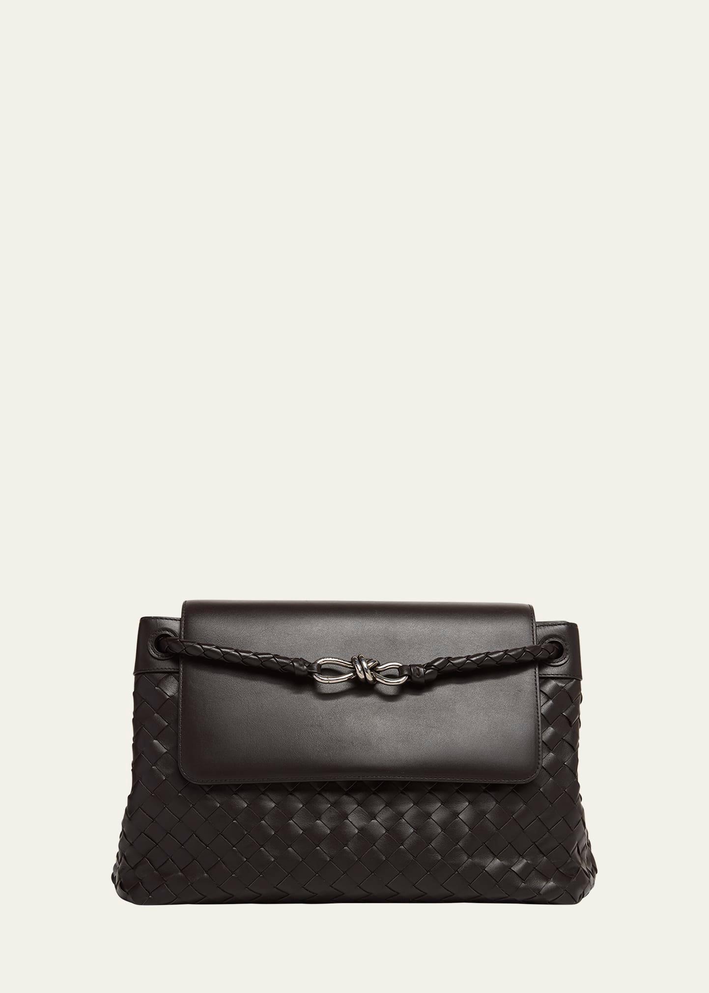 men's andiamo medium intrecciato leather messenger bag