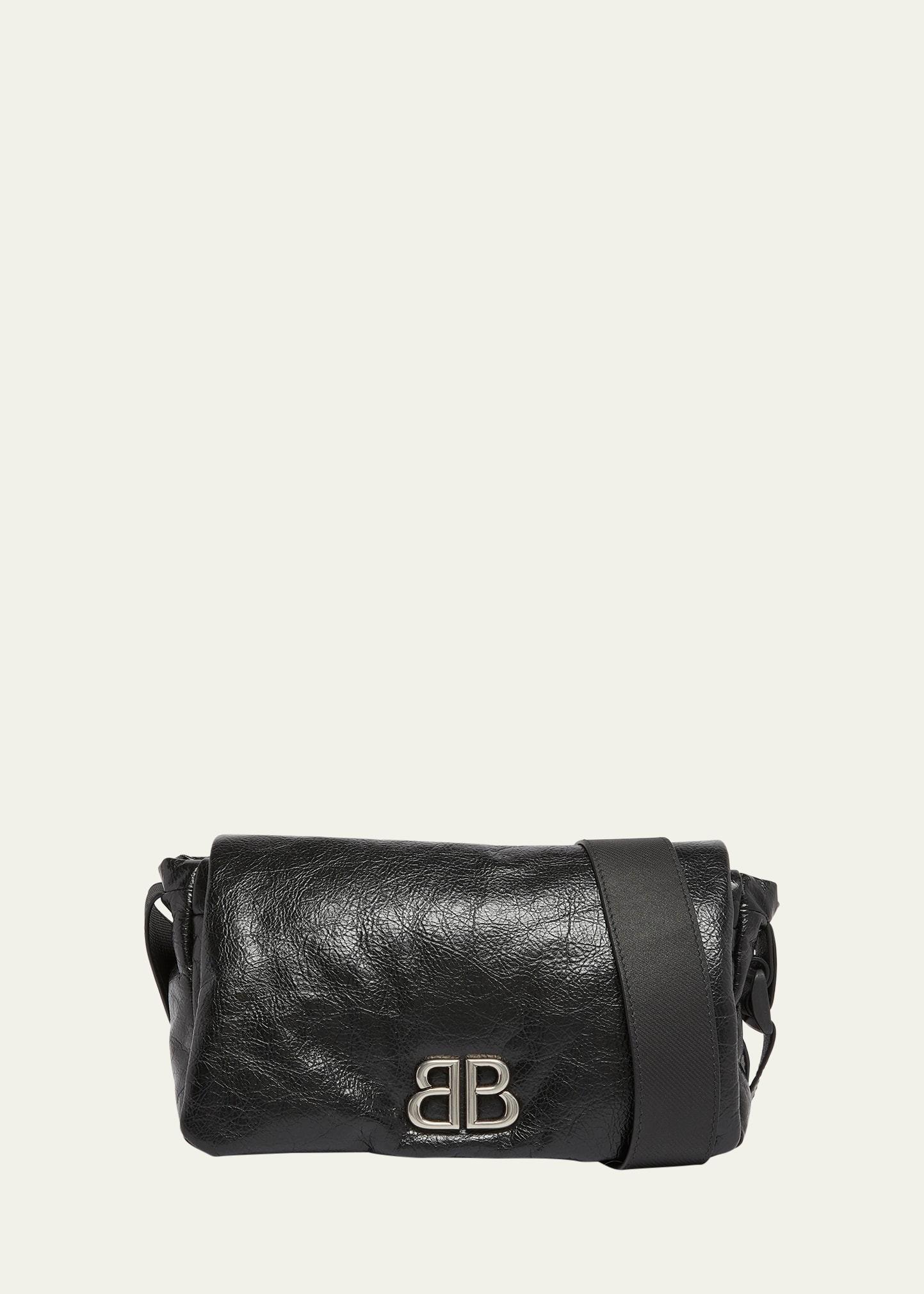 men's monaco leather messenger bag