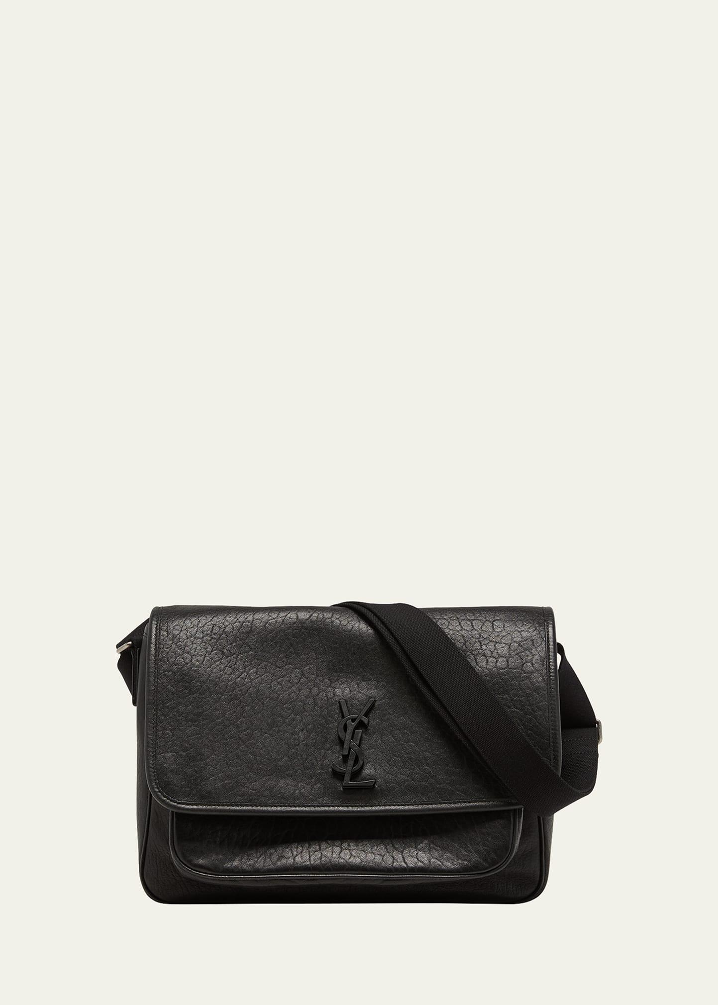 men's niki ysl messenger bag in grained leather