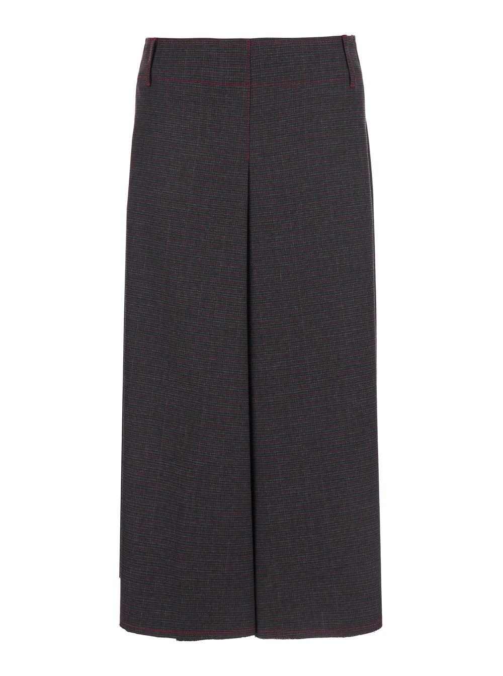 merci blue skirt with contrasting stitching and concealed closure in fabric woman