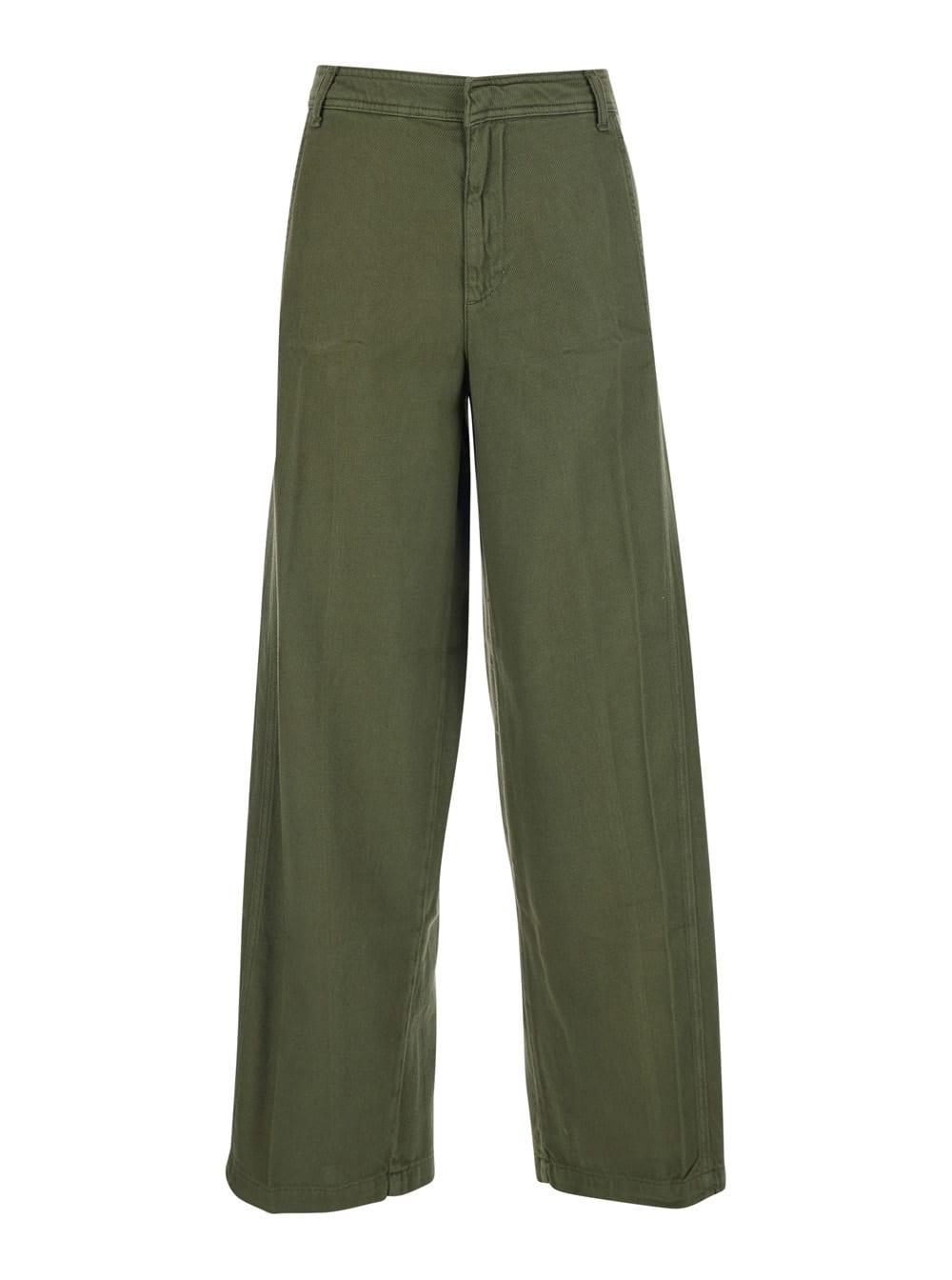 merci green cotton five-pocket jeans