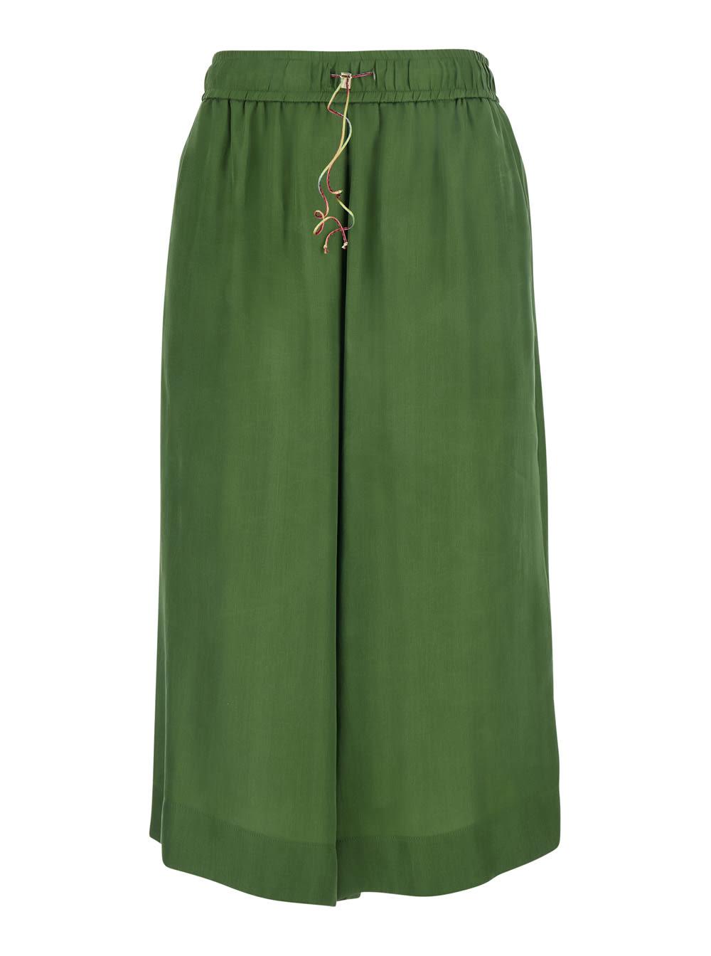 merci green wide-leg bermuda with elasticated waist in cotton for women