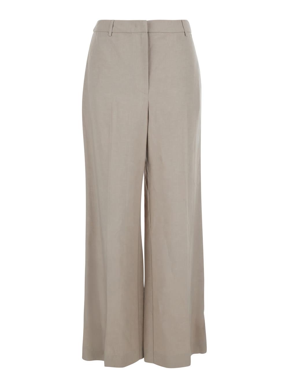 merci grey high-waisted wide-leg pants for in cotton for women