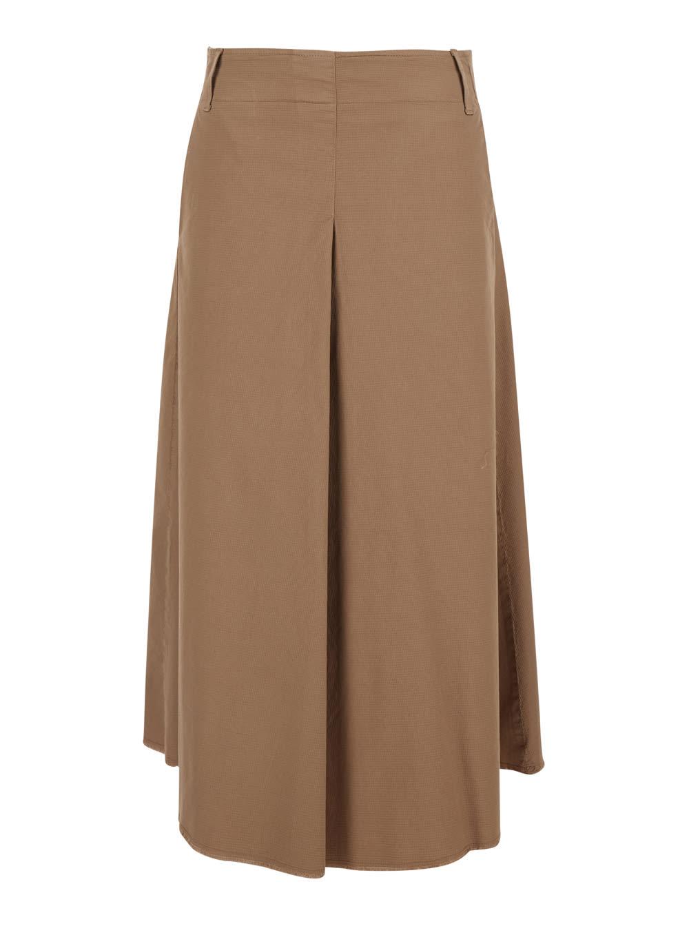 merci skirt gn169psafari with pleated details in beige women